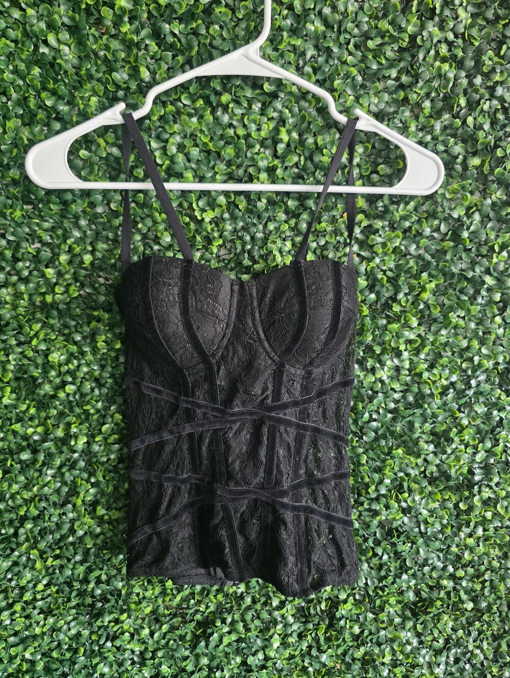 Charlotte Russe Women's Black Lace Bustier Cami Top Size S